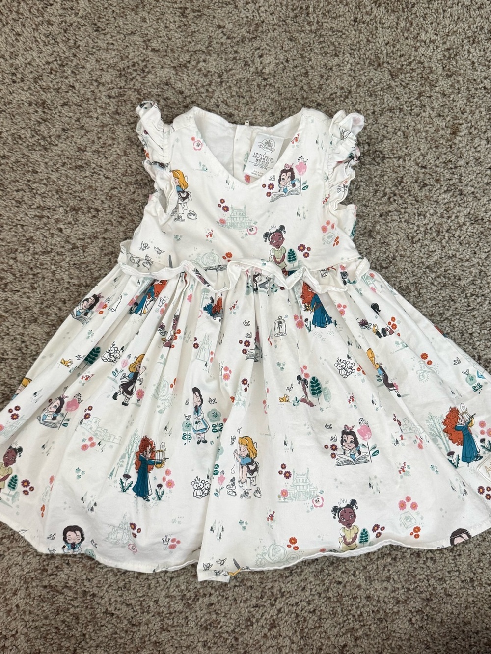 Disney Dress with Multicolor Character Prints and Ruffles size 3T